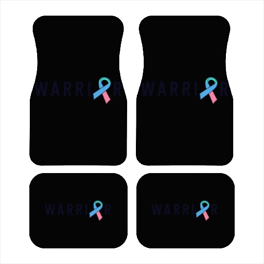 Thyroid Cancer Warrior Men Pink Blue Teal Ribbon Car Mats