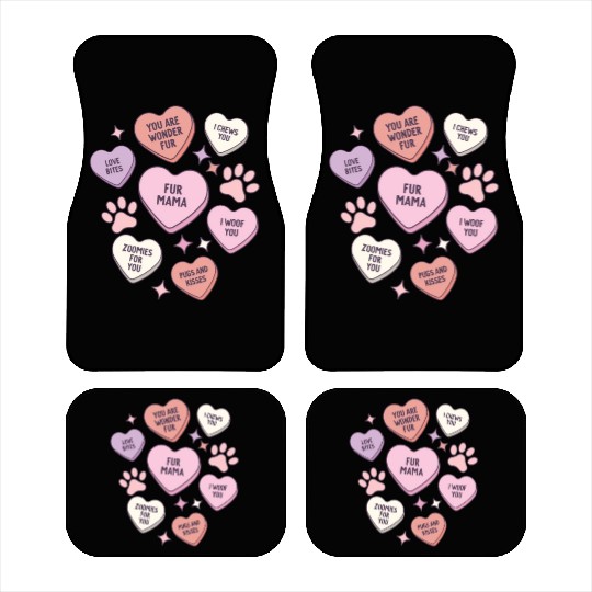 My Dog Is My Valentine Conversation Hearts Car Mats