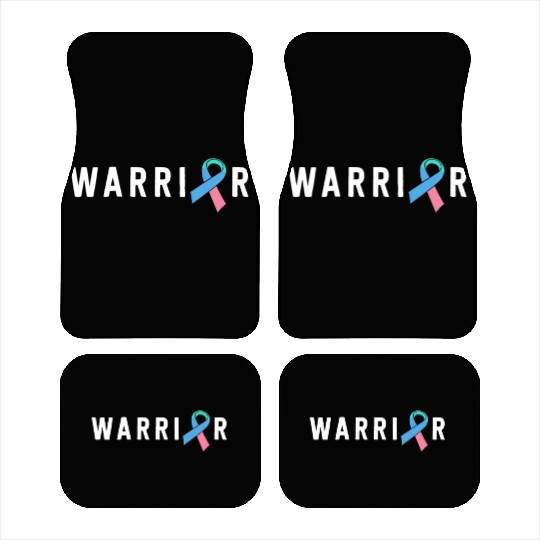 Thyroid Cancer Warrior Men Pink Blue Teal Ribbon Car Mats