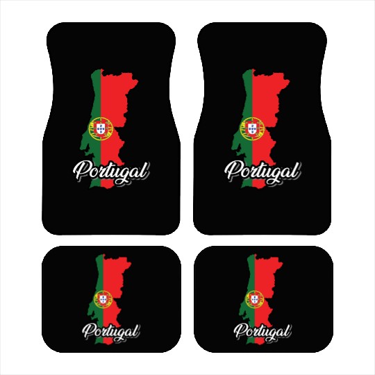 Portugal map in national flag colors. Car Mats