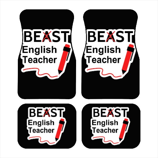 Funny Beast or Best English Teacher Car Mats