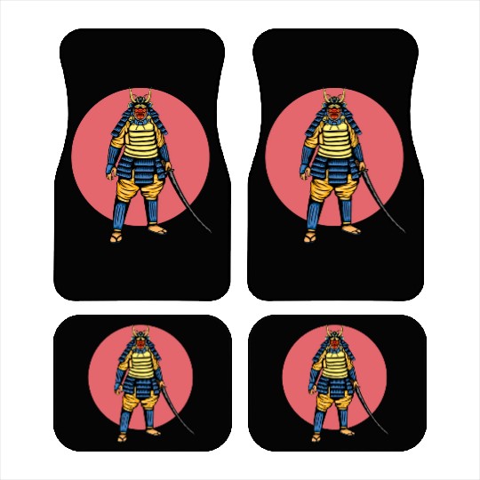 Japanese samurai warrior young pink mask Car Mats