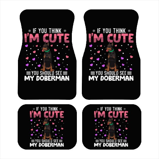 Doberman Heart Valentine's Day Animal For Womens Car Mats