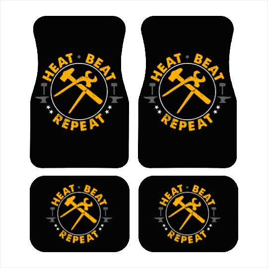 Forging Heat Beat Repeat Iron Worker Blacksmiths Car Mats