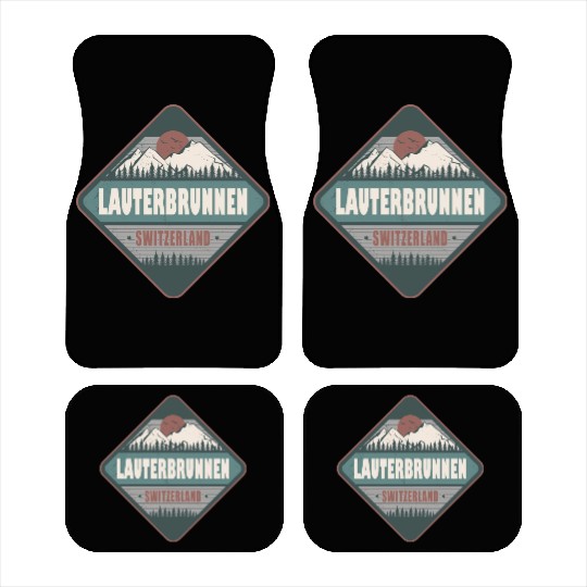 Lauterbrunnen Switzerland Vintage Hiking Design Car Mats