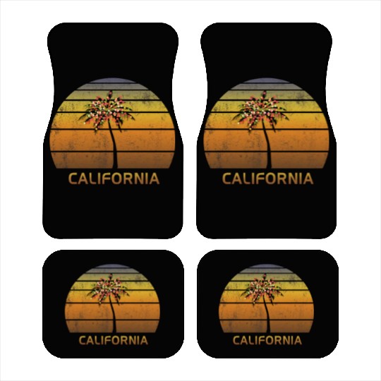 Retro California Christmas Family Vacation Car Mats