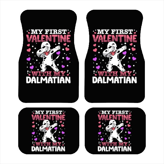 My First Valentine With My dalmatian Animal Heart Car Mats