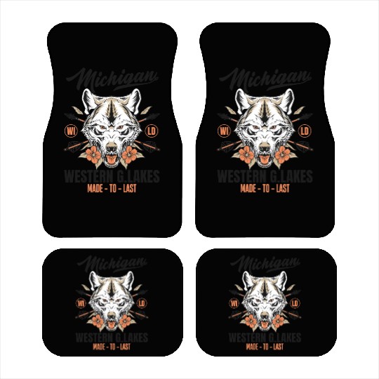 Western great lakes Michigan home of the wolf Car Mats