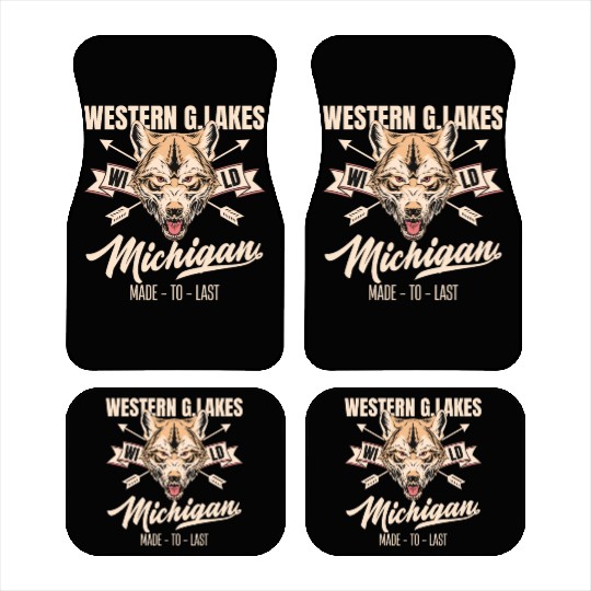 Western great lakes Michigan home of the wolf Car Mats