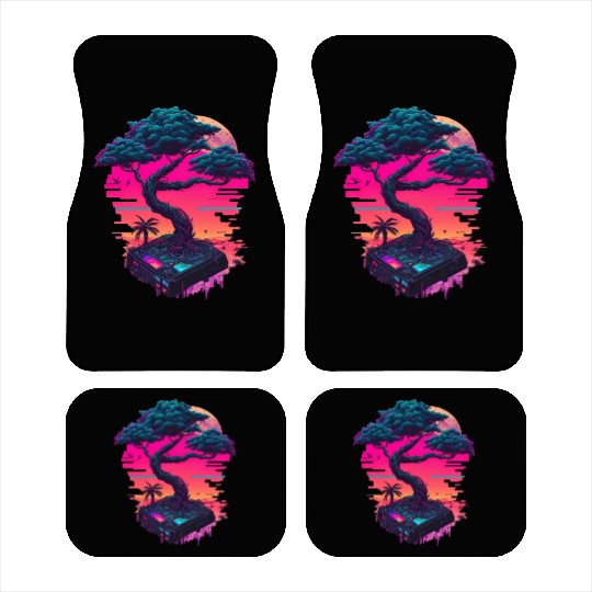 Synthwave Bonsai Tree Car Mats