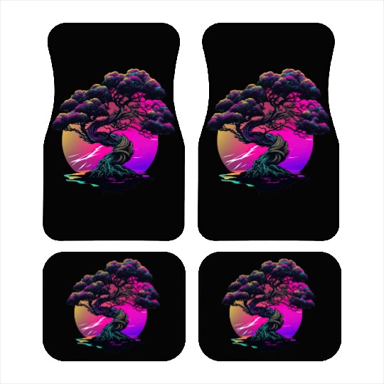 Synthwave Bonsai Tree Car Mats