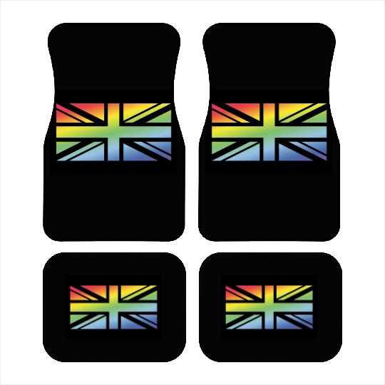 Union Jack / Rainbow Flag (Britain / UK / Poster) Car Mats