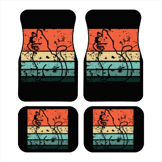 Cat Retro Streetwear Car Mats