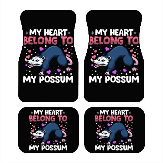 Valentines Day My Heart Belong to My Possum Boys Car Mats