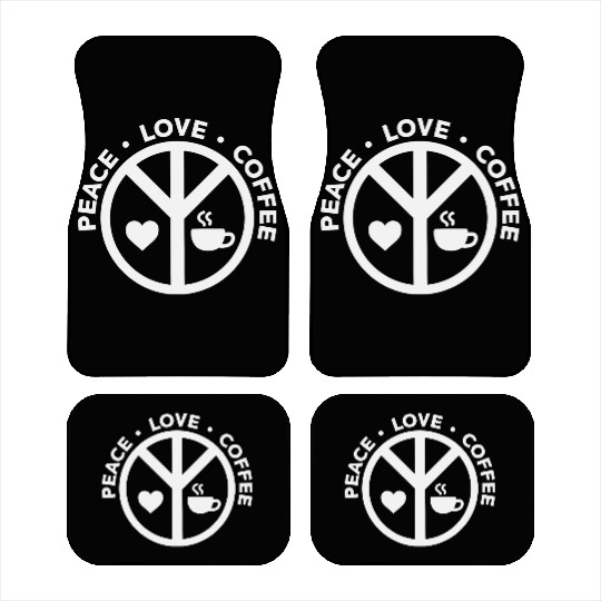 Peace Love Coffee Car Mats