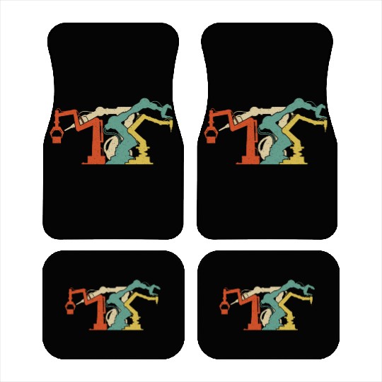 Robot Robotics Engineer Retro Car Mats