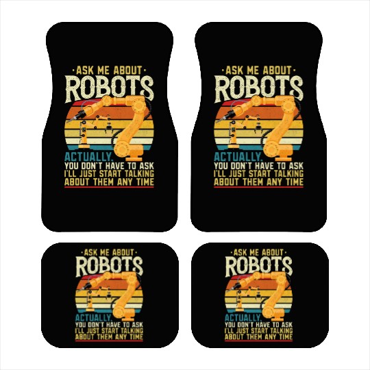 Robot Robotics Engineer Retro Car Mats