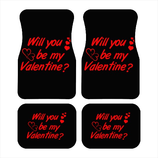 Will you be my Valentine Vector Car Mats Design