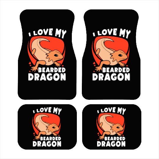 I Love My Bearded Dragon Animal Lover Reptile Pet Car Mats