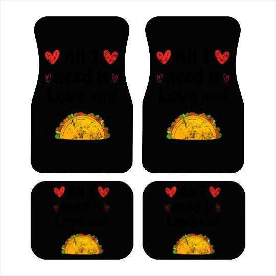 Vintage I Love Tacos Groovy Tacos Are My Valentine Car Mats