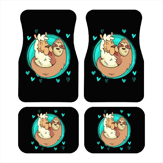 Llama I love my sloth darling love Valentine's Day Car Mats