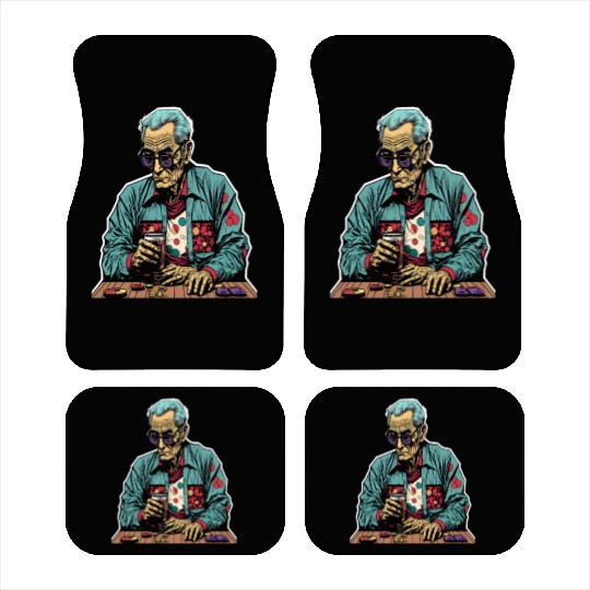 Cool Poker Fans Retro Comic Style Poker Player Car Mats