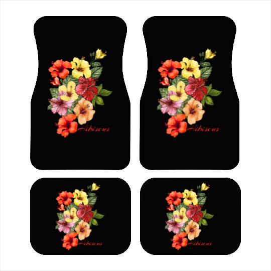 Summer Splendor: Hibiscus Floral Delights Car Mats