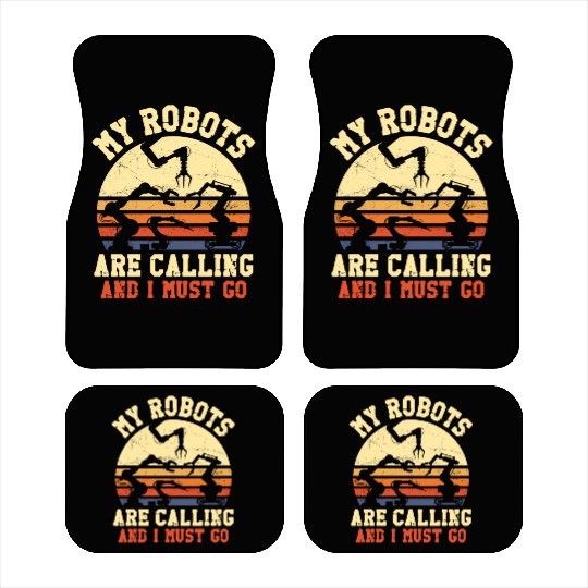 Robot Robotics Engineer Retro Car Mats