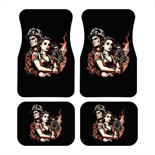 Firefighter Thin Red Line Wife Car Mats