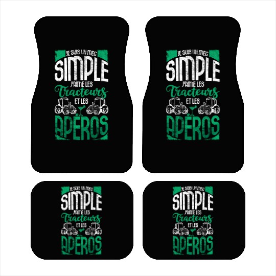 Simple Guy Like Tractor Alcohol Driver Farmer Car Mats