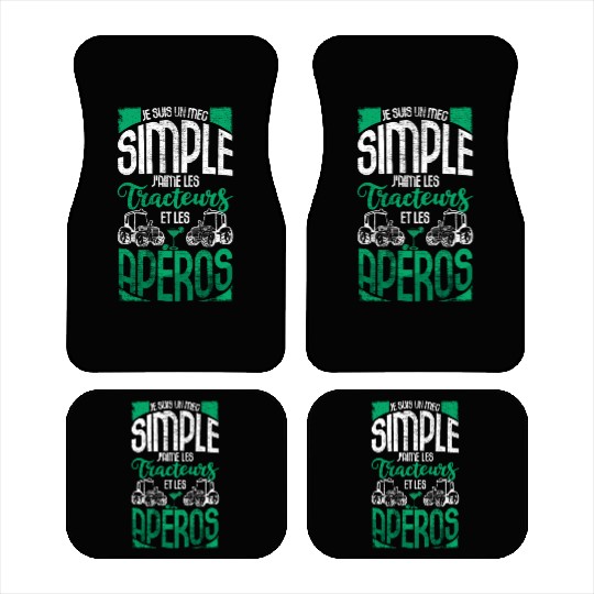 Simple Guy Like Tractor Alcohol Driver Farmer Car Mats
