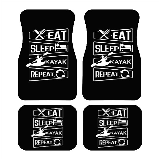 Eat Sleep Repeat Kayak Paddling Canoe Watersports Car Mats