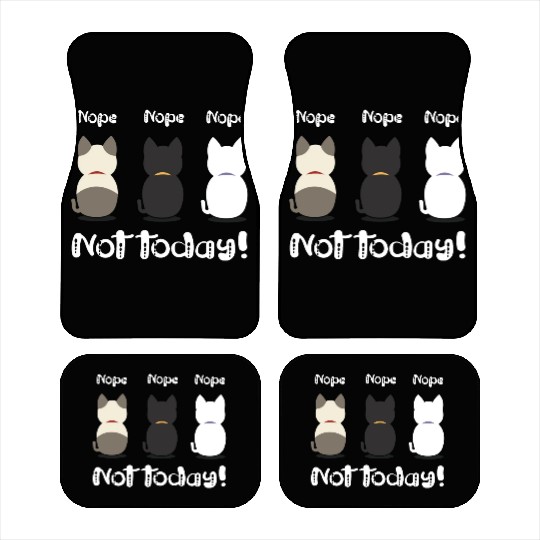 Nope not today three cute kittens illustration Car Mats