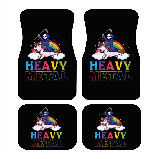 Metal Heavy Music Unicorn Skeleton Grim Rock Heavy Car Mats