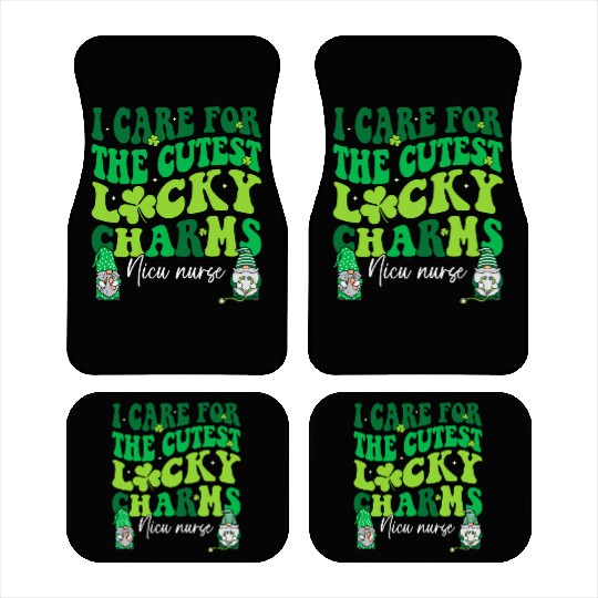 Groovy Retro NICU Nurse St Patrick's Day Car Mats