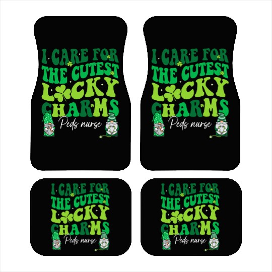 Groovy Retro NICU Nurse St Patrick's Day Car Mats