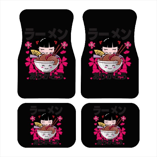 I love ramen kawaii girl Car Mats