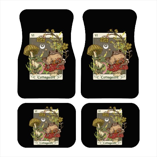 Swamp Mushroom Frog Cottagecore Tarot Card Aesthet Car Mats