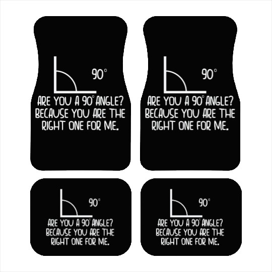 Mathematics Right Angle Cheesy Pun Math Geek Car Mats