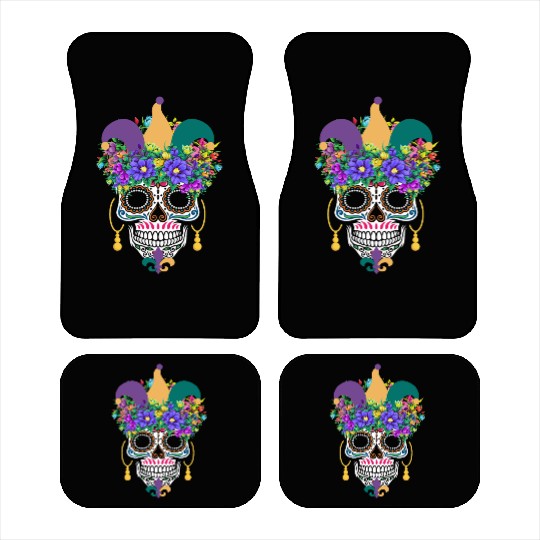 Mardi Gras Costume El Dia De Los Muertos Flower Car Mats
