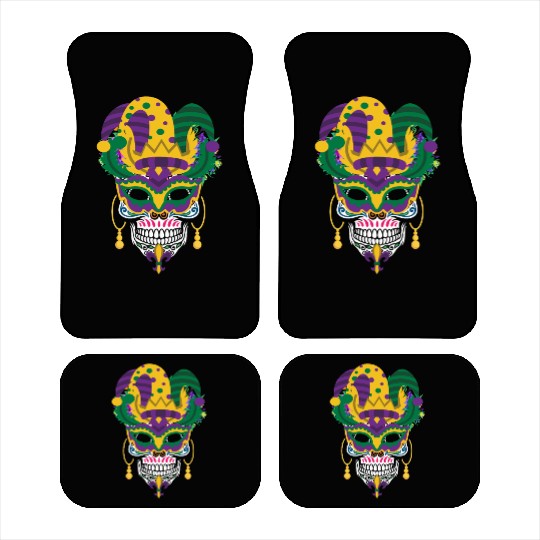 Mardi Gras Mask El Dia De Los Muertos Flower Sugar Car Mats