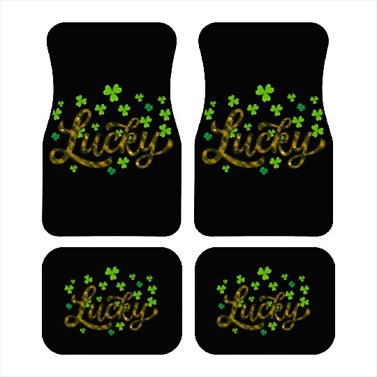 Lucky St Patricks Day, leaf clover, shamtock Car Mats