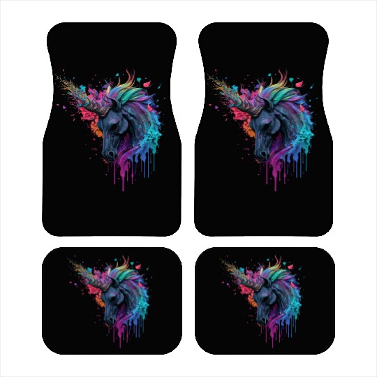 rainbow unicorn Car Mats