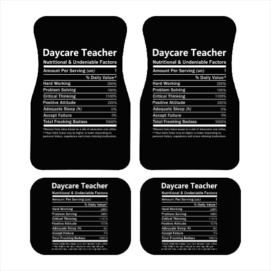 Daycare Teacher Car Mats - Nutritional And Undeniab