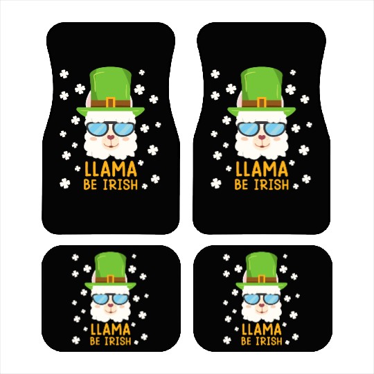 LLama be Irish Lama Alpaca St. Patrick's Day Car Mats