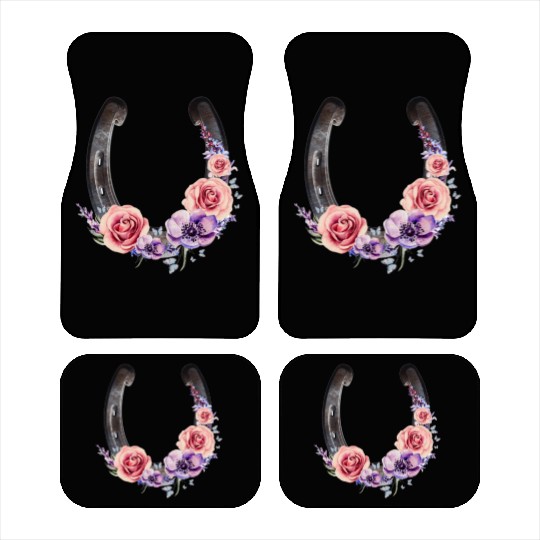 Lucky Floral Horseshoe Car Mats