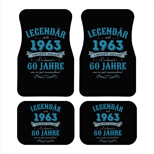 60th Birthday Vintage 1963 Car Mats