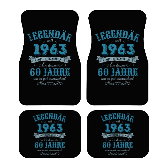 60th Birthday Vintage 1963 Car Mats