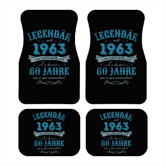 60th Birthday Vintage 1963 Car Mats