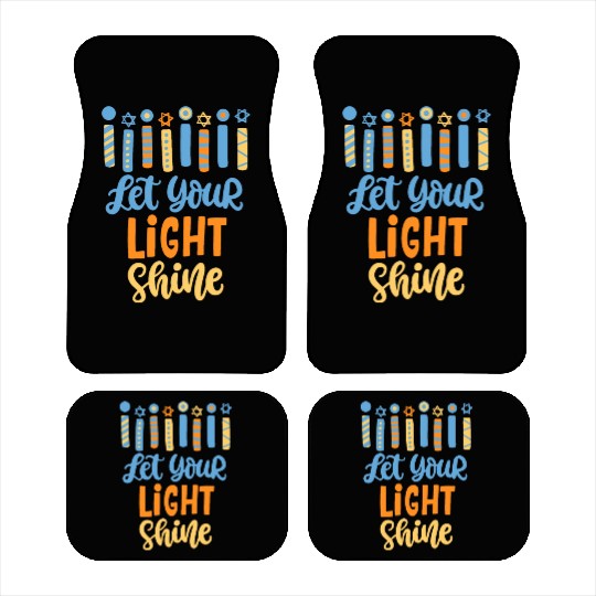 Funny Hanukkah Let Your Light Shine Menorah Adults Car Mats